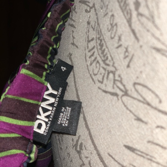 DKNY Silk pleated peacock color skirt - Picture 3 of 4